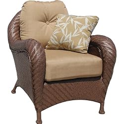 Two Villanova Club Chairs Woven Resin on Aluminum Frame Cushions Deck Outdoor Patio