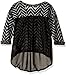 Beautees Girls' Big Chevron Stripe Hi/lo Top