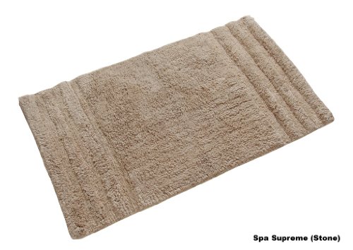 Homescapes Spa Supreme Luxury Bath Mat, Stone, Very Heavy 1800 GSM, Super Soft Plush Cotton Rug , 50x80cm, Washable at Home.