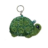 Handmade Beaded Coin Purse w/ Key Chain - Turtle