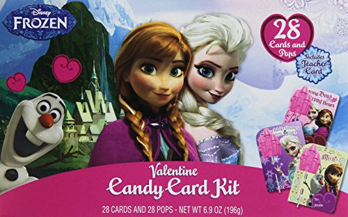 28 FROZEN Valentine day cards with Pops of Elsa Anna Candy Kit + Teacher