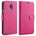 Note 4 Case, LK Galaxy Note 4 Wallet Case, Luxury PU Leather Case Flip Cover with Card Slots & Stand For Samsung Galaxy Note 4, HOT PINK
