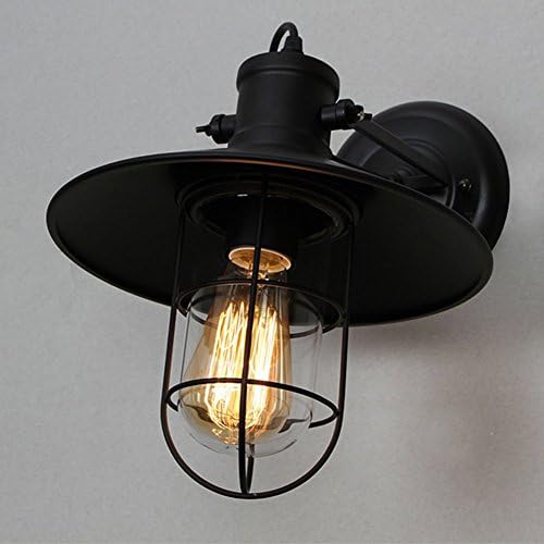 Loft Vintage Iron Wall Light Rustic Black Cage Wall Lamp Nostalgic Retro American Industrial Wall Sconce
