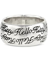 Hello Kitty by Simmons Jewelry Co. Czech Crystal Engraved Script Girls Ring, Size 7