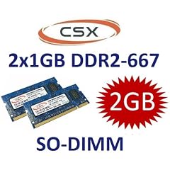 CSX Memory: Dual Channel Kit: 2 x 1 GB = 2GB 200 pin DDR2-667 SO-DIMM (667Mhz, PC2-5300, CL5) - 100% kompatibel zu DDR2-533 PC2-4200