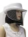 French Net Bridal Hat in Felt, White
