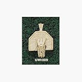 Wisconsin Badgers W Basketball Backboard Pendant - 14KT Gold Jewelry