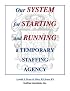 Our SYSTEM for STARTING and RUNNING a TEMPORARY STAFFING AGENCY