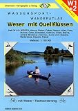 Produkt-Bild: Wassersport-Wanderatlas.  W1+2. Weser mit Quellfl&uuml;ssen. Weser, Werra, Ulster, Fulda, Haune, N&uuml;st, Eder, Nuhne, Orke, Schwalm, Ochtum, Ollen, Berne, ... und -Geeste, Bederkesa-Geeste-Kan. 1:100000