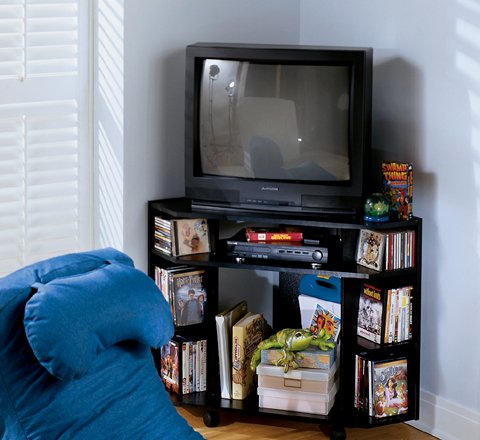 Childrens Toyshop  Toys : Corner TV Stand (BLACK)