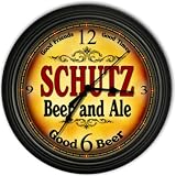 Schutz 's Beer and Ale Black Cascading Pub Style Wall Clock