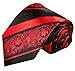 Red and Black Silk Tie and Pocket Square . Paul Malone Red Line