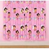Girls Dora the Explorer Ready Made Curtains Set (66 inch x 72 inch) (Pink)