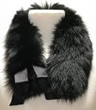 Luxurious Fox Fur Collar Black