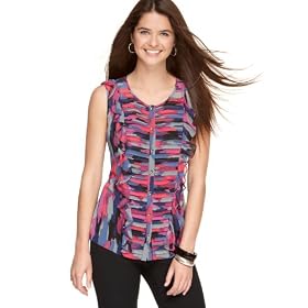 Buy Alfani Petite Blouse, Sleeveless Printed Ruffled