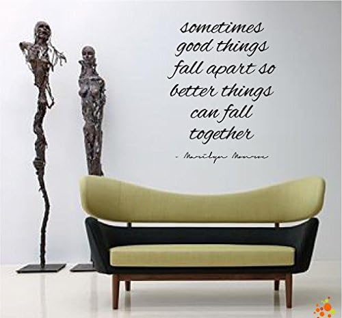 Newsee Decals Marilyn Monroe Wall Decal Decor Quote SOMETIMES GOOD THINGS ... Nice MATTE Vinyl Wall Art Deco Decor Mural Stickers Decal BLACK