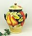 Winter Fruit Cookie Jar Ceramic Black