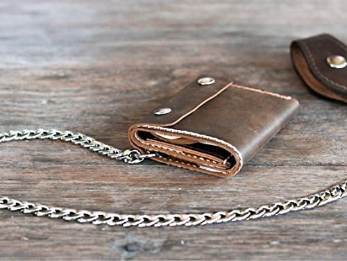 Leather Trifold Biker Chain Wallet by JooJoobs