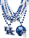 NCAA Kentucky Team Medallion, Mini-Helmet and Mardi-Gras Bead Set