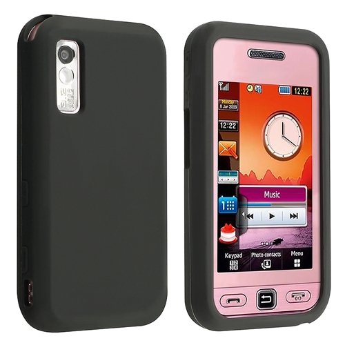 eForCity Silicone Skin Case Compatible with SamsungÂ© S5230 Star Tocco Lite, Black