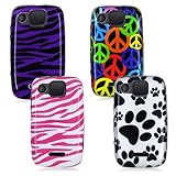 MOTOROLA CITRUS WX445 FOUR CASE COMBO, ZEBRA, PEACE SYMBOL, DOG PUPPY PAW,  ....