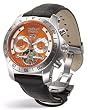 Perigaum Mens Stainless w/ Orange Dial Transatlantic Watch