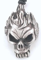Cool Skull Pewter Pendant Necklace