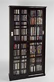 IMAGE OF Multimedia Storage Cabinet with Sliding Glass Door in Espresso Finish
