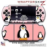 Penguins on Pink WraptorSkinz Skin and Screen Protector Kit fits Sony PSP 3 ....