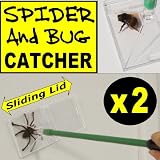 The 'Katcha Bug' Humane Spider & Bug Catcher x 2 - Catch All Creepy Crawlies with Ease without going near them using the Special Trapdoor System!