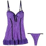Cinema Etoile Women's "French Maid" Stretch Lace Babydoll - 614163