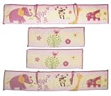 Bedtime Originals Lil' Friends 4 Piece Bumper, Lavender/Pink