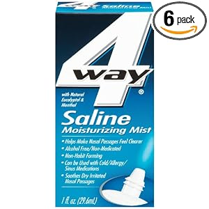 ฺCheap PRICE 4-Way Saline Spray – 4 Way Saline Moisturizing Mist, Natural Eucalyptol & Menthol, 1-Ounce Spray Bottles (Pack of 6) Order Now