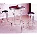 3 Piece Chrome Retro Style Bar Table Set - Table And 2 Stools