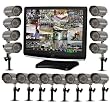 Clover Electronics LCD221616 22-Inch Wide Screen 16-Channel All-In-One Security System with 16 Cameras - Large (Black)
