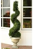 Springray Spiral Topiary With Resin Base, 55"H, GRAY FULL RESIN