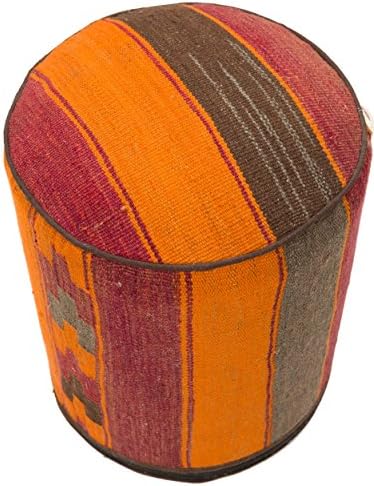 Ottoman| Moroccan Pouf (Decorative & Modern Style)- Accented, Multipurpose, Non-collapsable| Hand-knitted and Handmade with 100% Quality Wool| Authentic, Imported, and Majestic| Guaranteed Durability| Dyed for Unique Color Scheme