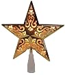 8.5" Lighted Gold Star with Cut-Out Design Christmas Tree Topper - Clear Lights