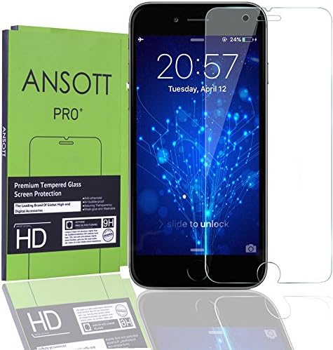 (2 Pack) iPhone 7 Plus Screen Protector Glass, Ansott Ultra-Clear High Definition (HD) Tempered Glass Screen Protectors (5.5-Inch) for iPhone 7 Plus