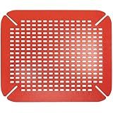 InterDesign Contour Kitchen Sink Protector Mat, Red
