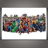 MARVEL: Heroes Universe XL 34 Canvas Art Poster Print spiderman hulk ironman fantastic 4 x men
