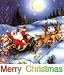 Cat O'Nine Tails 16x9 Widescreen TV: Greeting Card: Merry Christmas