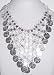Silver Metal Necklace with Coins and Stars