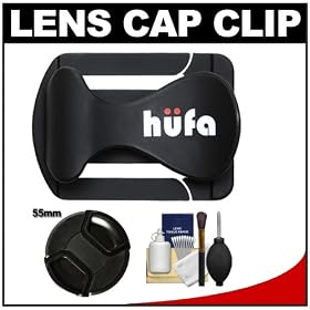 Hufa Original Lens Cap Clip (Black) with 55mm Lens Cap + Accessory Kit
