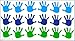 Wall Decor Plus More WDPM3566 Handprint Vinyl Wall Decals Sticker, Great for Classroom, Daycares and Preschool, Ice Blue/Traffic Blue/Lime Green, 18 Piece