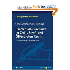Examensklausurenkurs im Zivil-, Straf- und �ffentlichen Recht: 22 Klausurf�lle mit Musterl�sungen (Schwerpunkte Klausurenkurs)