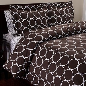 Chain 240TC Cotton Duvet Set, Full/Queen, Brown 