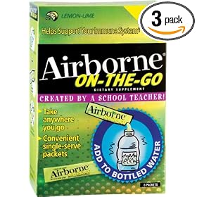 Airborne Effervescent Health Formula Packets, On-the-go Lemon Lime, 8-Count Boxes (Pack of 3)
