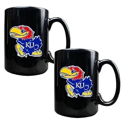 Kansas Jayhawks NCAA 2pc Coffee Mug Set by Great American Products
