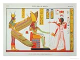 Ramesses IV  Offering Incense to Isis and Amon-Re, Seated on a Throne Giclee Poster Print